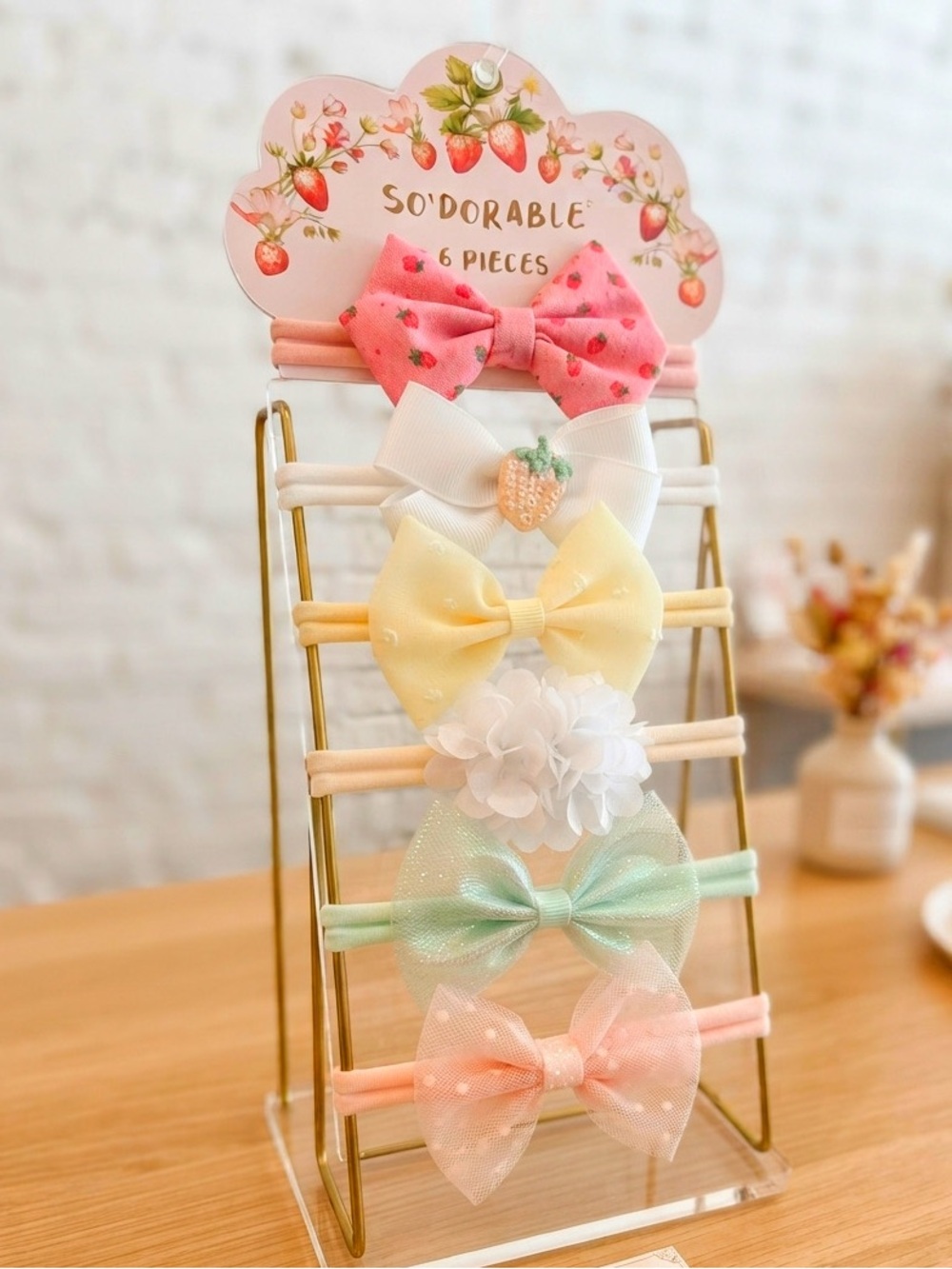 Kids Bow & Flower Hair Tie Set - Pastel Multi